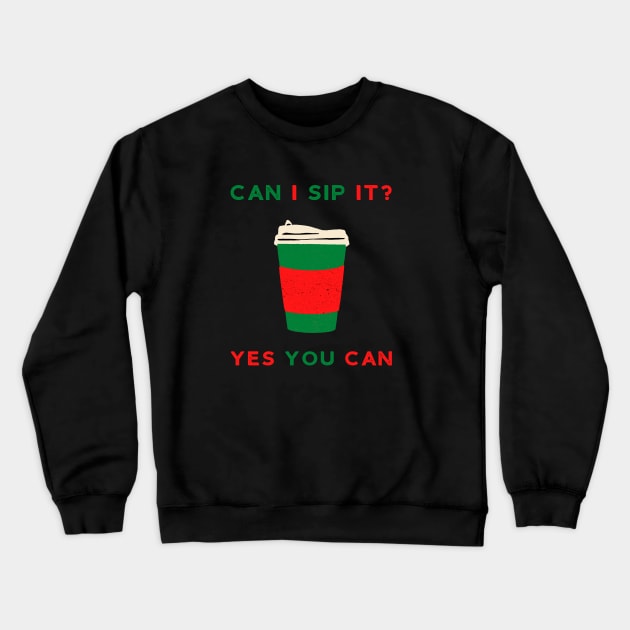 Retro Coffee Can I Kick it Crewneck Sweatshirt by Mix Master Repeat